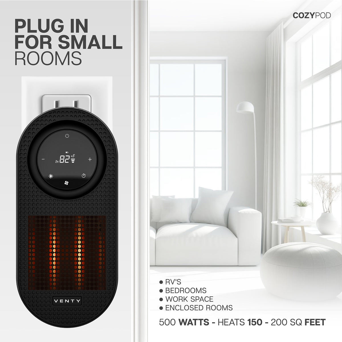 CozyPod Portable Plug In Heater